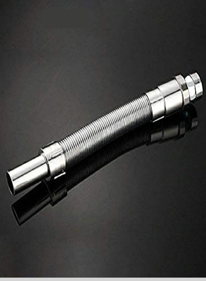 COSWARE Chrome Plated Flexible PVC Waste Pipe 1-1/4" for Kitchen Sink & Wash Basin Heavy Duty Waste Water Drain Hose Outlet Tube Connector (Pack of 1) - Image 1